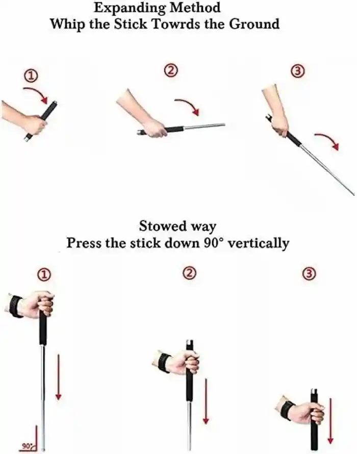 Metal Extendable Self-Defense Stick With Bag